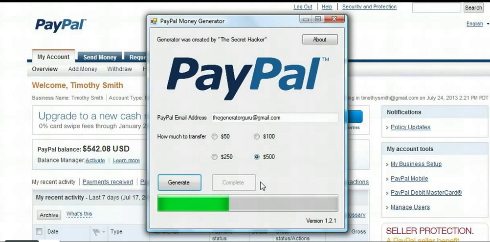 Free Paypal Account With Money Hack.
