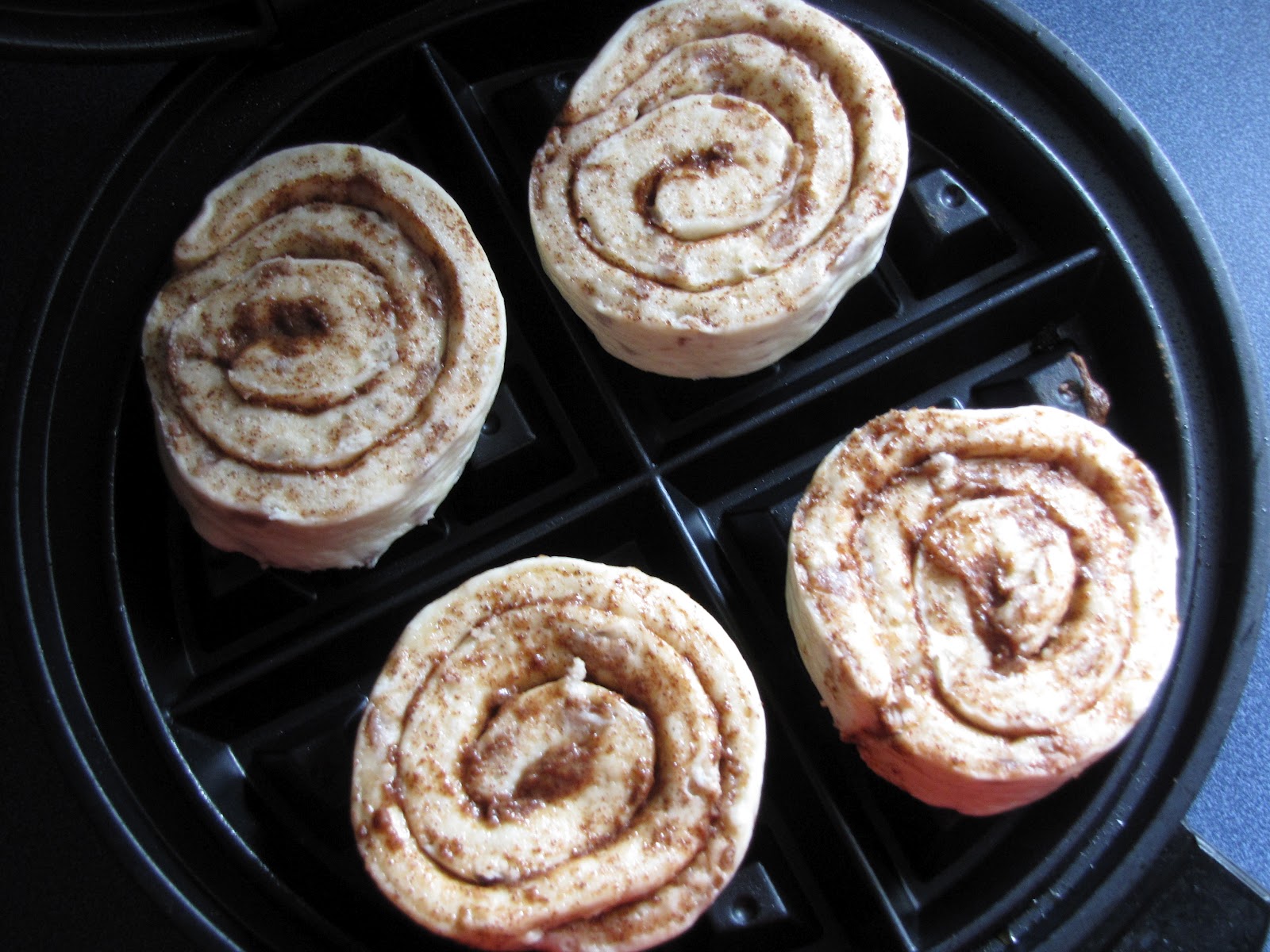 a little of this... Waffle Iron Cinnamon Rolls
