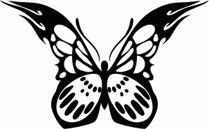 Menggambar Tribal Butterfly Seni Gambar Pergi Depan Warna Meninggalkan Sebagai