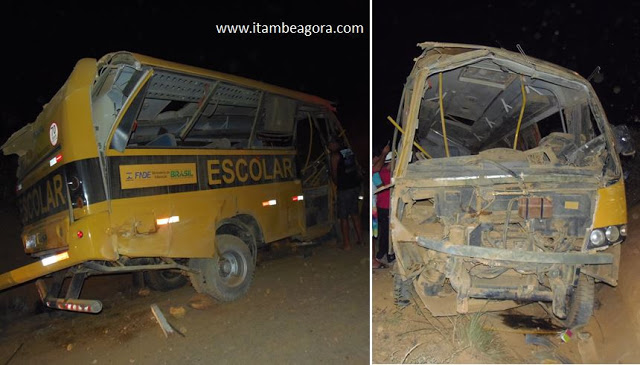 Acidente: Ônibus da prefeitura de Itambé capotou próximo a Ribeirão do Largo, deixou 2 mortos e quase 20 feridos