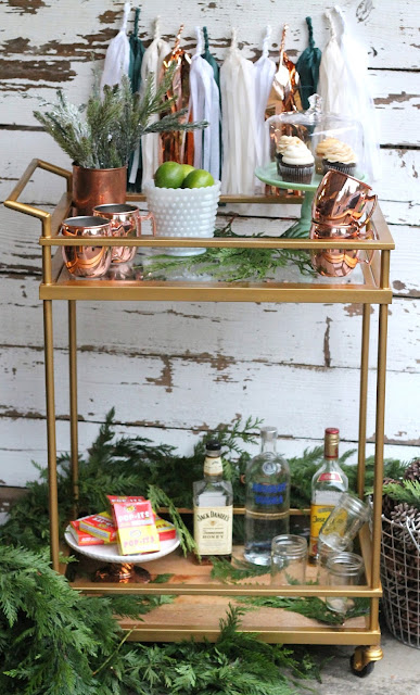 Bar Cart Styling New Years AK Party Studio