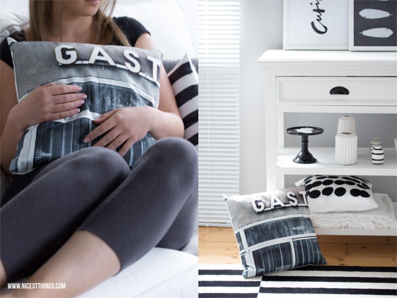 Kissen mit Print Gast alter Schriftzug Retro Vintage