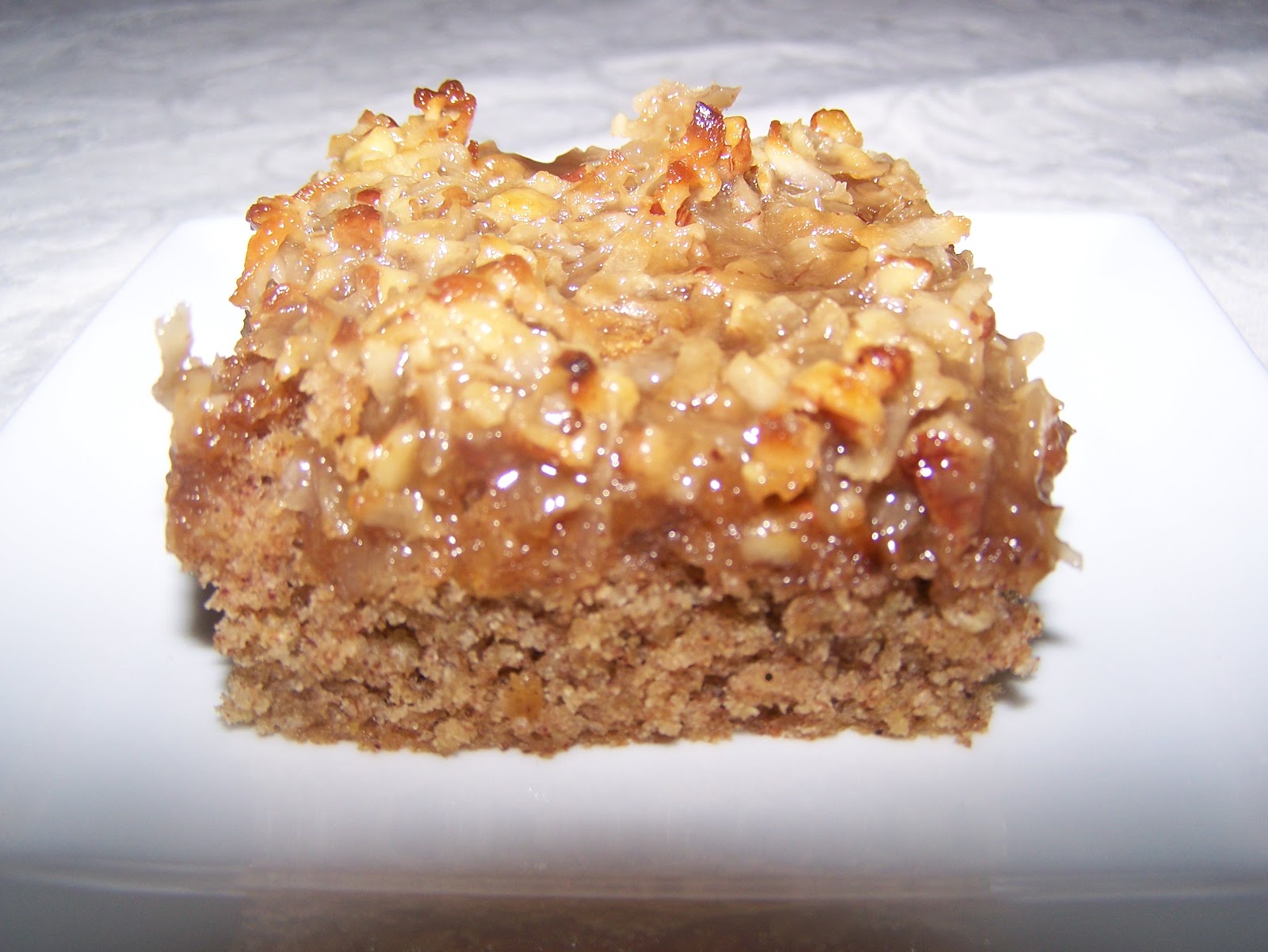 Oatmeal Cake with Coconut Glaze Topping