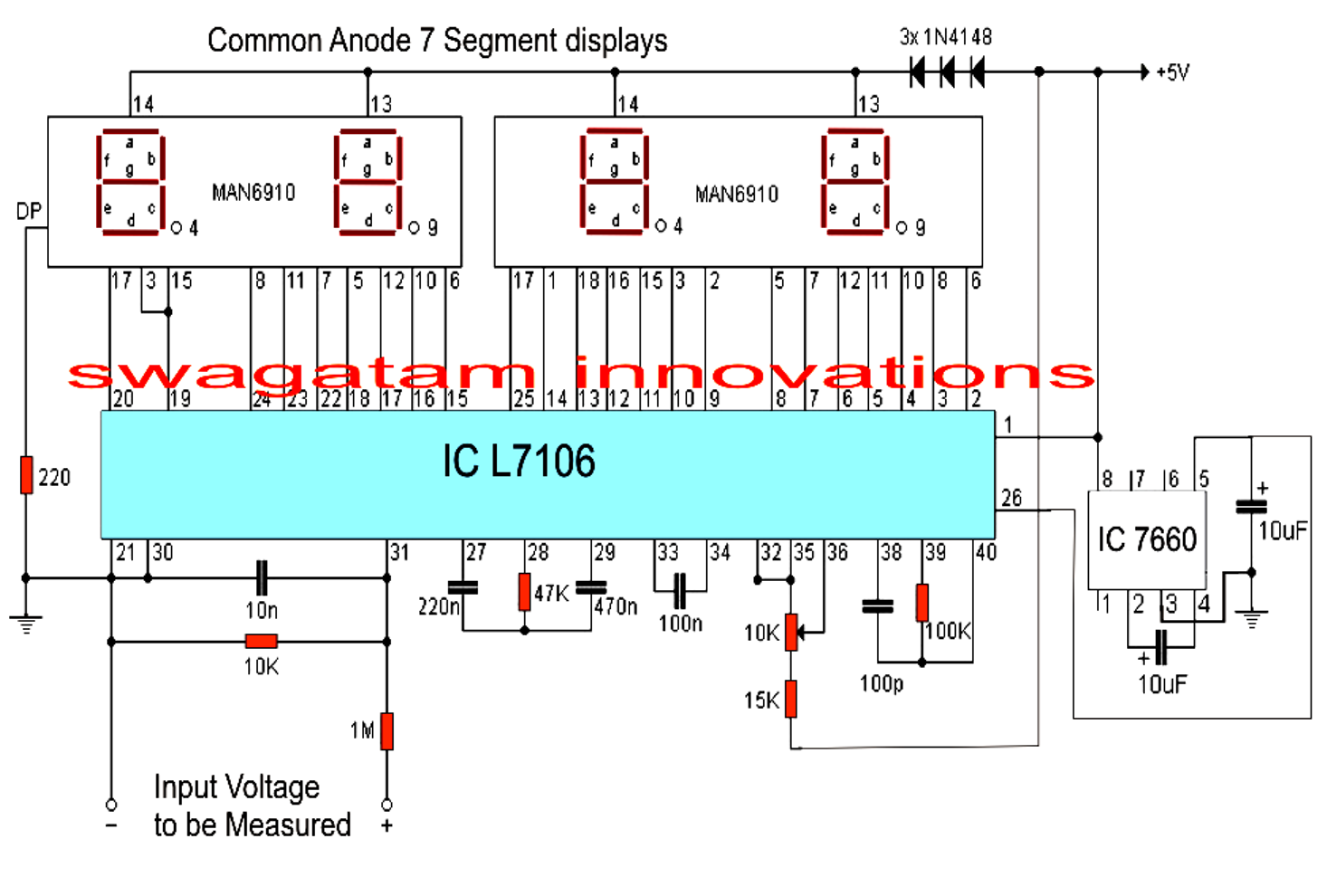 Make this Simple Digital Voltmeter Circuit Using IC L7107 | Circuit