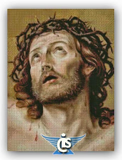 Jesus crowned with thorns cross stitch