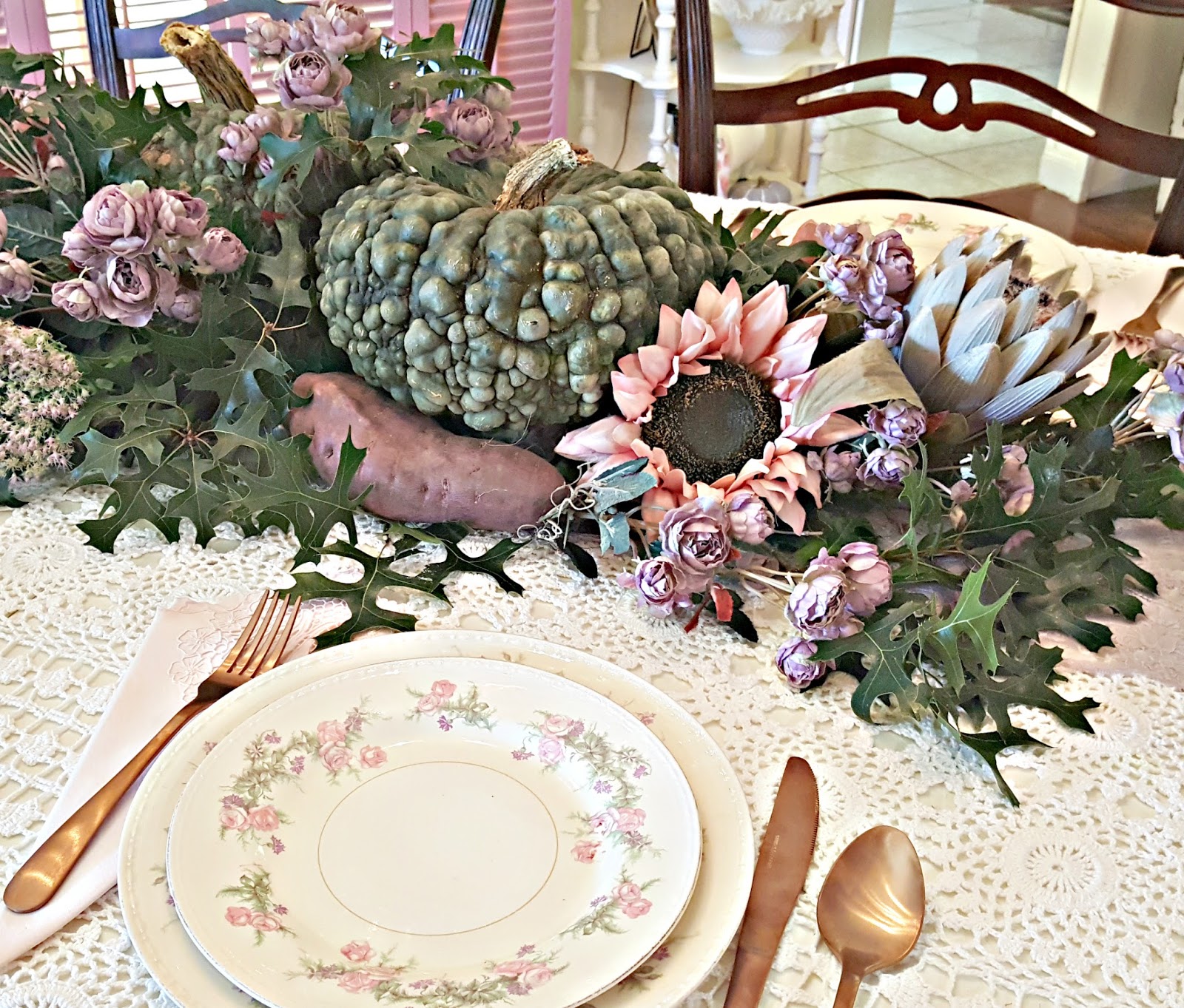 Penny's Vintage Home: Lavender Tablescape and Purple Sweet Potato's