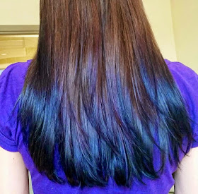 Dark Brown Hair Dip Dyed Purple Hair Color Highlighting