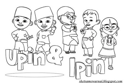 Gambar Upin Ipin Hitam Putih - Download Cepat Upin Ipin Mewarna Yang