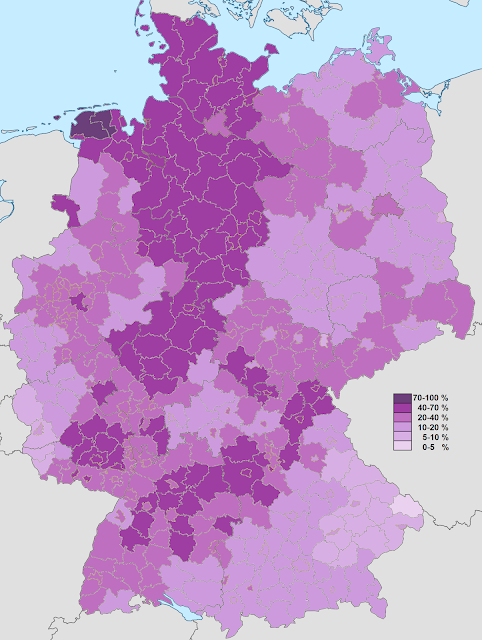 germany distribution evangelical population 2011 census