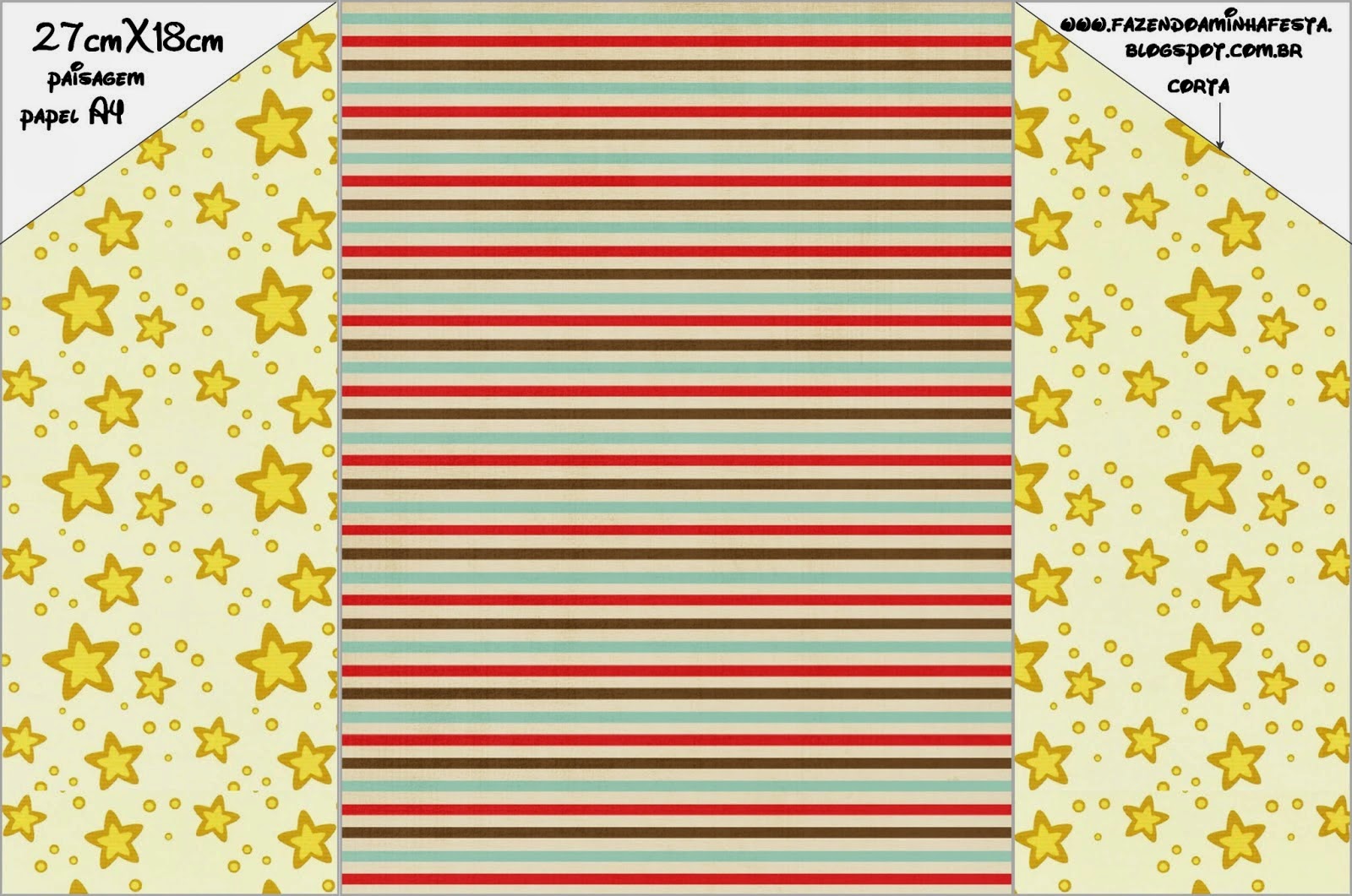 Golden Stars and Stripes Free Printable Invitations. Oh My Baby!