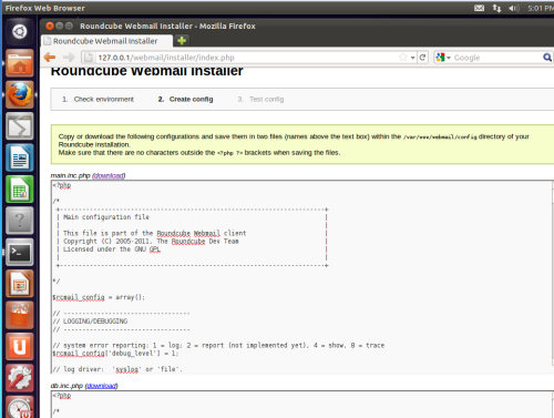 roundcube installer db inc tutoriels php