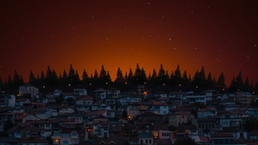 Night, Evening, Houses, Scenery, 4K, #6.923