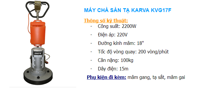  máy đánh bóng sàn đá karva kvg 17f