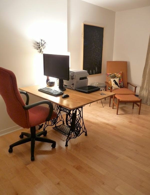 Old furniture redesign &#8211; the old sewing machine use as vintage furniture