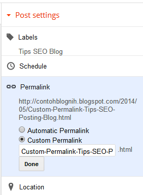 Custom Permalink - Tips SEO Posting Blog 