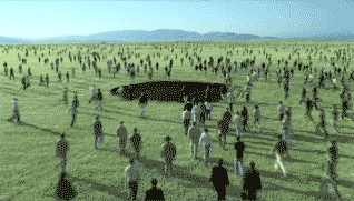 THOUSANDS JUMPING INTO INTERDIMENSIONAL HOLE AFTER READING "TIME TRIP ON A MOEBIUS STRIP"