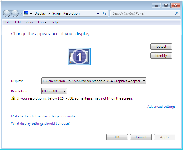 ITQ How to change screen resolutions in Windows 7
