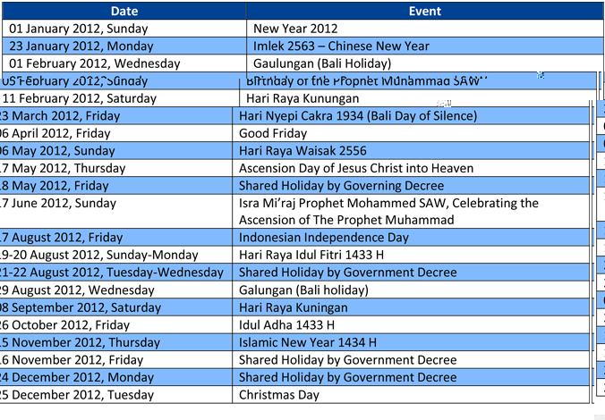 Chinese new year 2017 and 2018 – public holidays malaysia Travel Info Indonesia Public Holiday - Indonesia Travel Deal