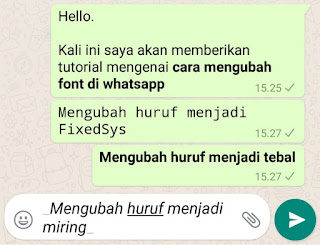 cara mengubah tulisan menjadi miring di whatsapp