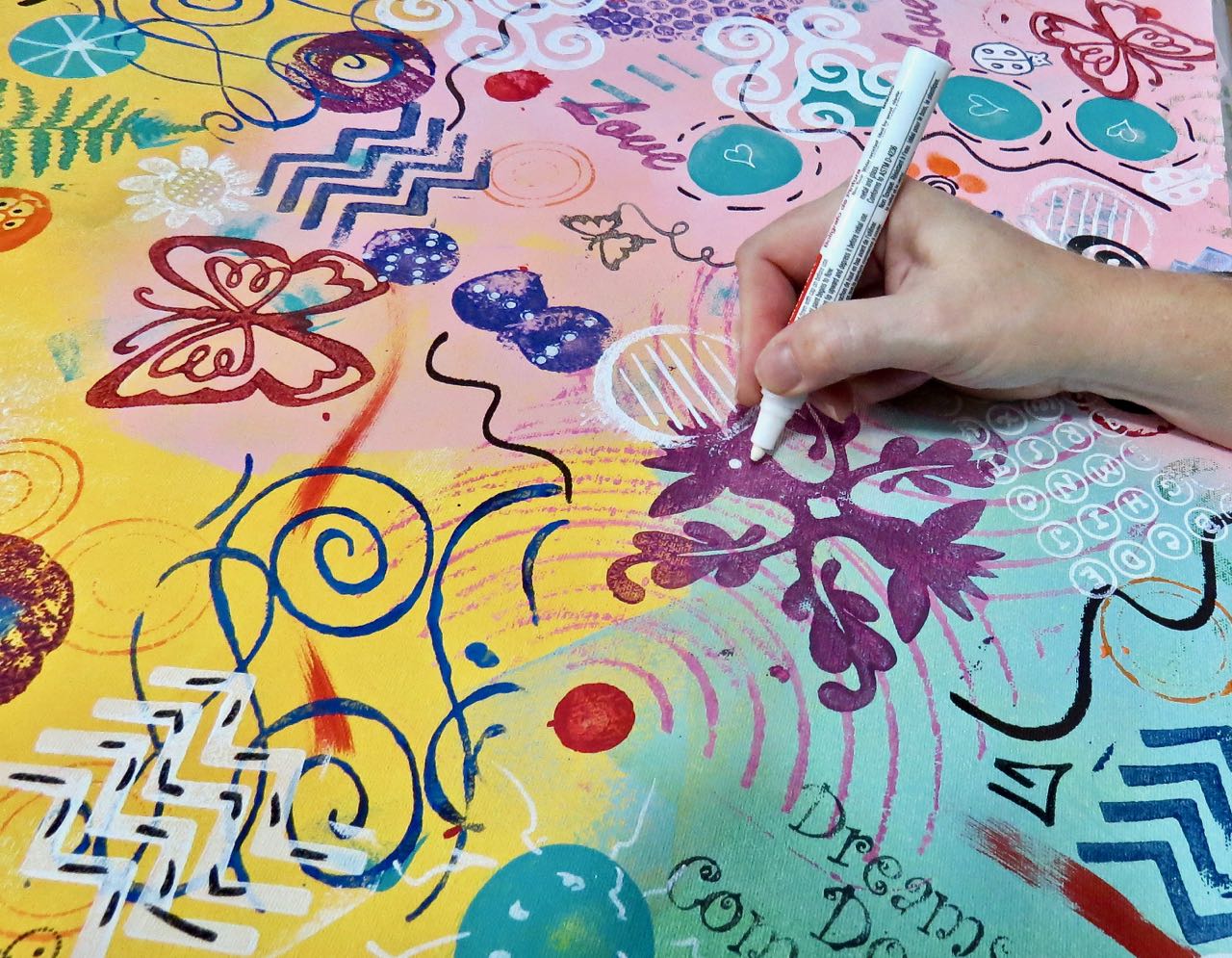 LuAnn Kessi Messy Painted Canvas...