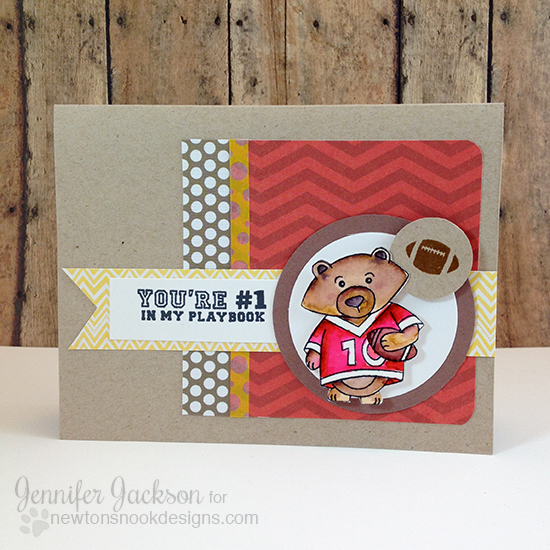 Football card by Jennifer Jackson | Touchdown Tails stamp set by Newton's Nook Designs #football #gobadgers