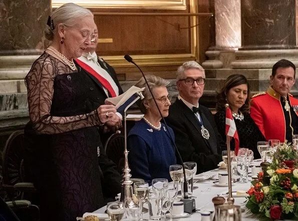 Queen Elizabeth and Queen Margrethe at gala. Duchess of Gloucester is the Protector of the scholarship programme