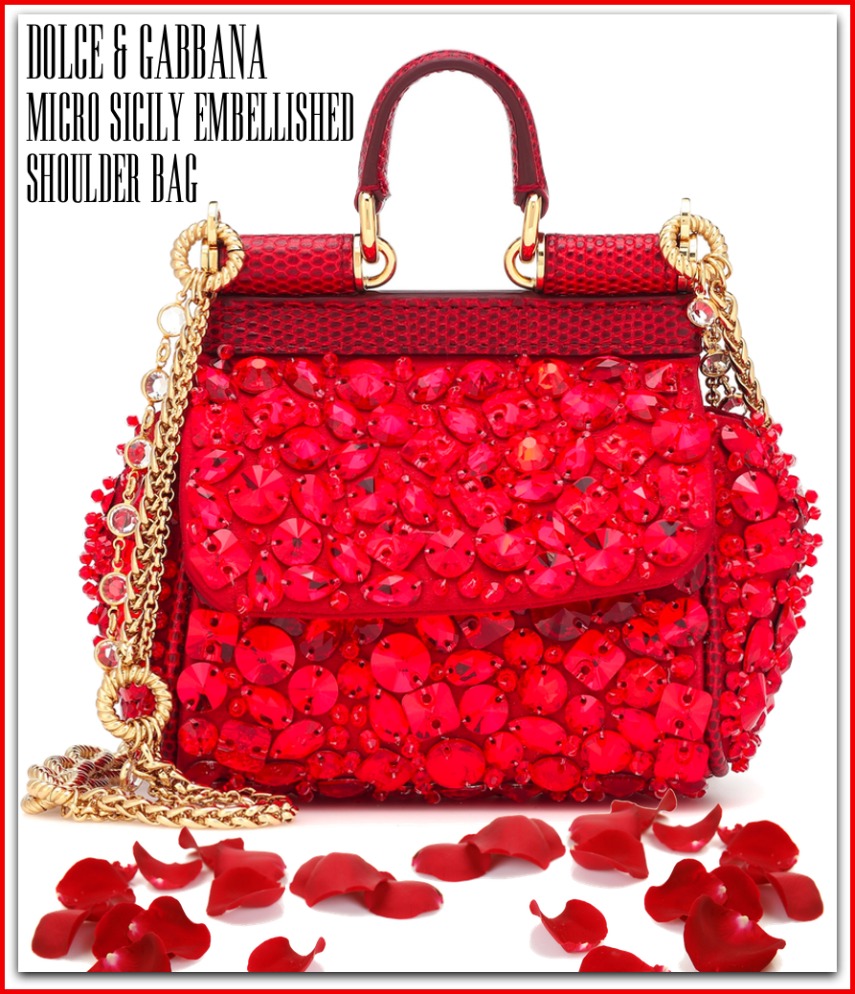 DOLCE & GABBANA Micro Sicily Embellished Shoulder Bag