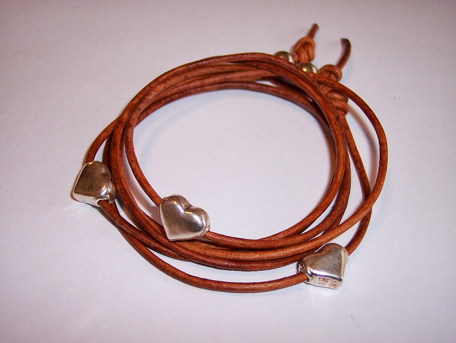 Wrapped Leather Hearts