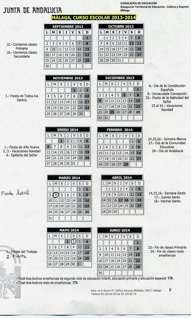Calendario Escolar  2013-2014
