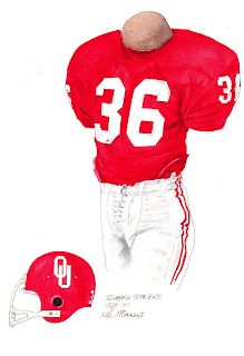 1969 University of Oklahoma Sooners football uniform original art for sale