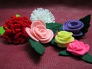 felt rolled flowers