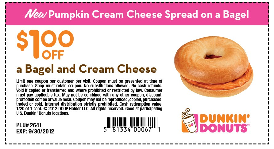 Dunkin Donuts Printable Coupons