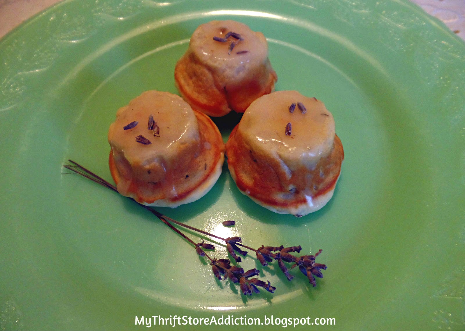 Lemon thyme tea cakes with lavender glaze