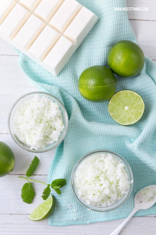 Peeling selber machen DIY Mint Lime Sugar Scrub