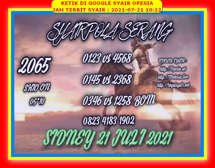 Syair Harian Sdy 21 Juli 2021 Kode Syair Sgp Hk Sd Motesia
