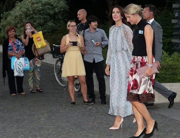 Crown Princess Mary wore a Zimmermann Seer Snake Dress, wore a Gianvito Rossi pump