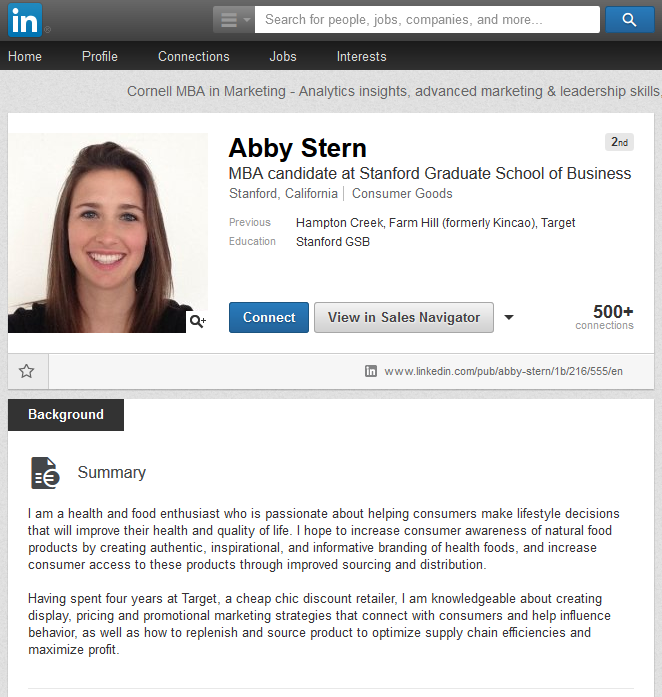 linkedin summary for students with no experience