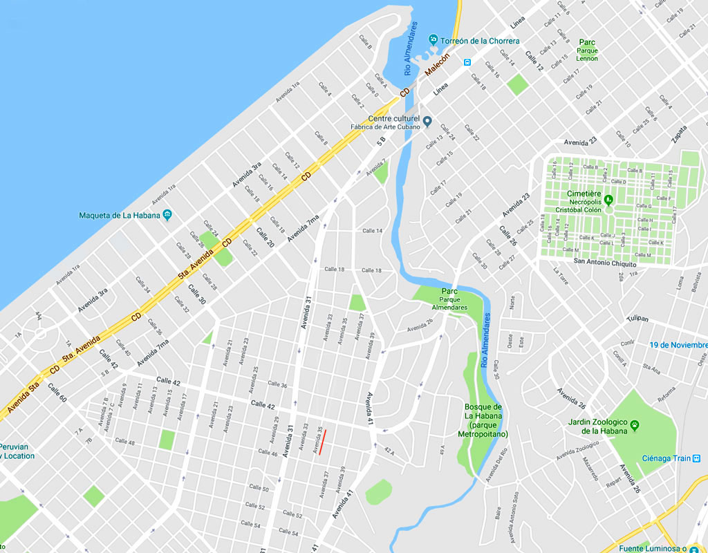 Mapa de La Habana