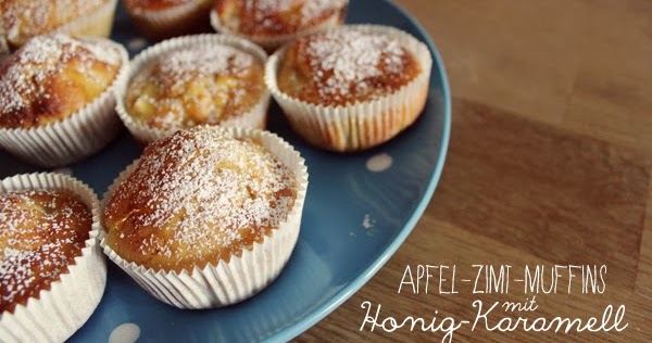 Kuddelmuddel: Apfel-Zimt-Muffins mit Honig-Karamell