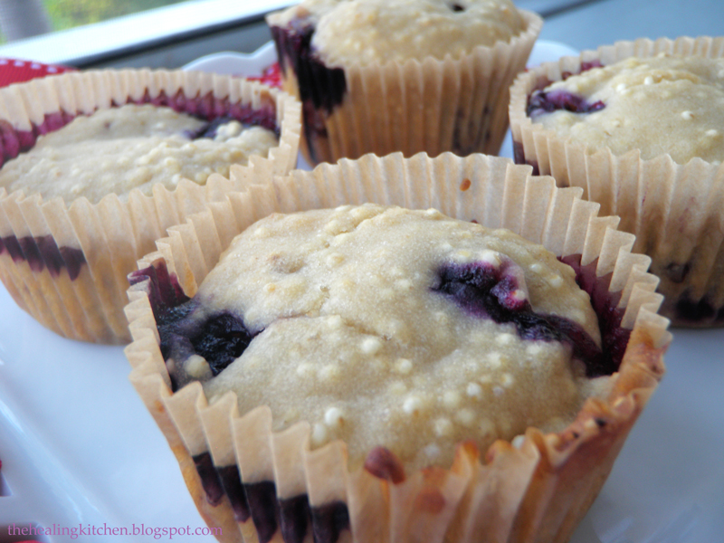 The Healing Kitchen Gluten free blueberry millet muffins