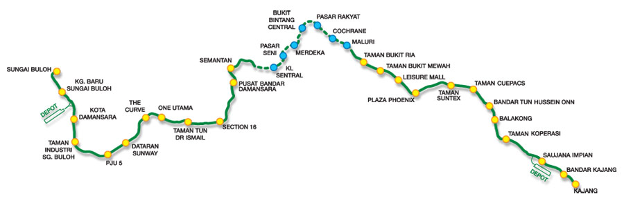 Ktm Komuter Train Map From Kl Sentral Station To Batu Caves Station Batu Caves Batu Train Map