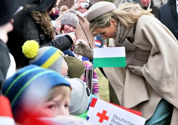 Queen Maxima visit Germany Maxima wore Natan dress, Natan clutch bag