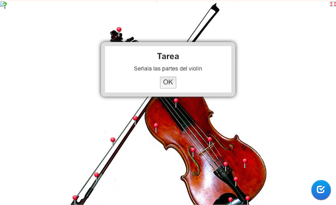 Juego para repasar las partes del violín y del arco