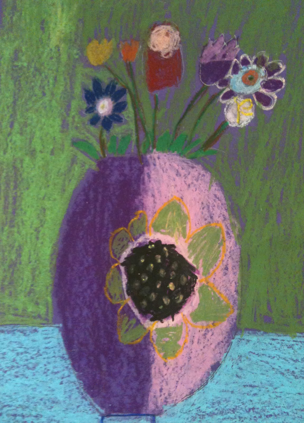 Creating Art: 3rd Grade Flowers in Vases
