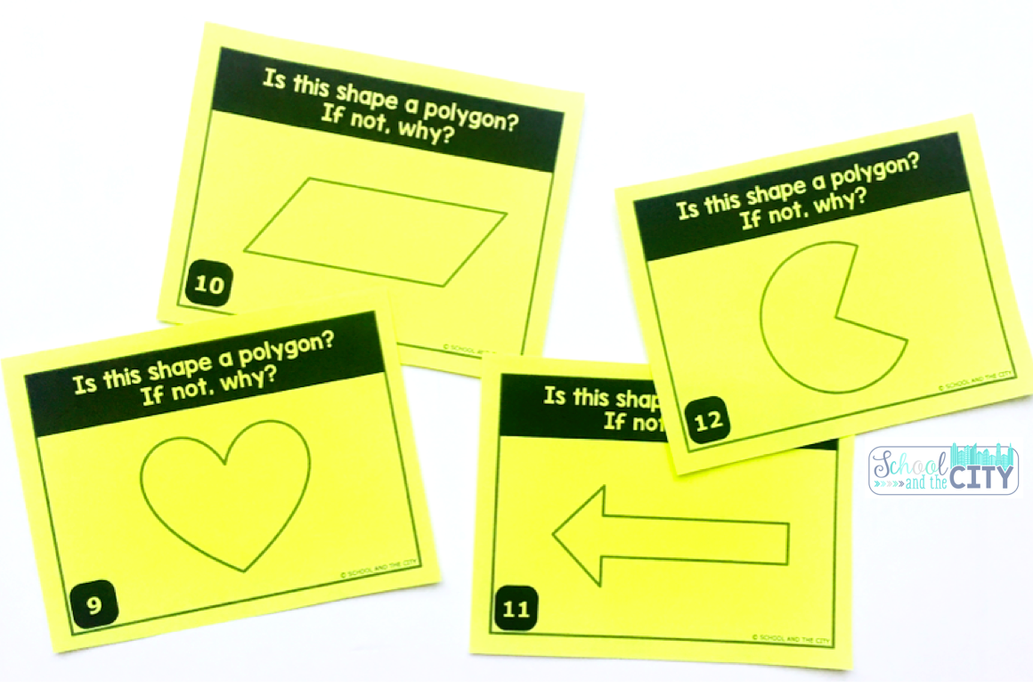 plane shapes task cards, 2d shapes