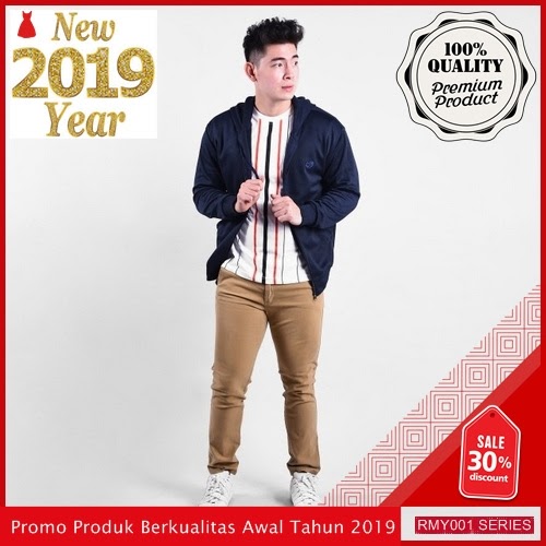 RMY164S38 Sweater Zipper Topi Distric Keren Navy Trendy BMGShop