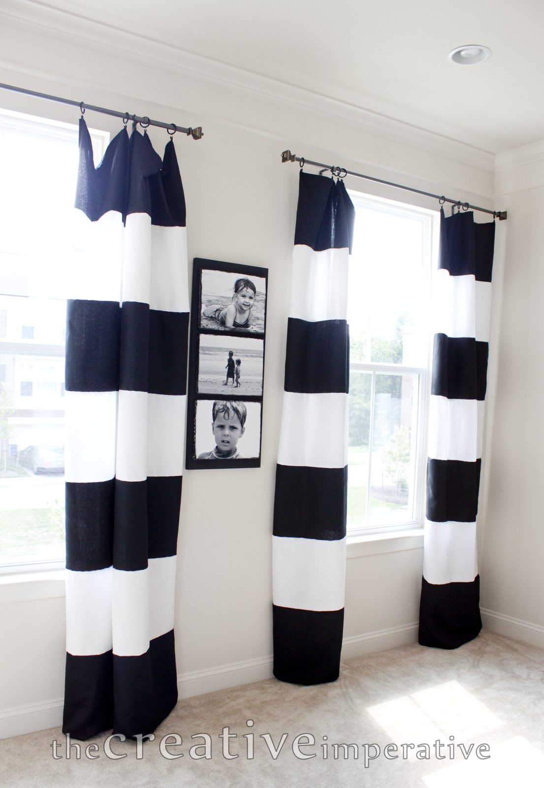 Black And White Horizontal Striped Curtains DIY Striped Curtains