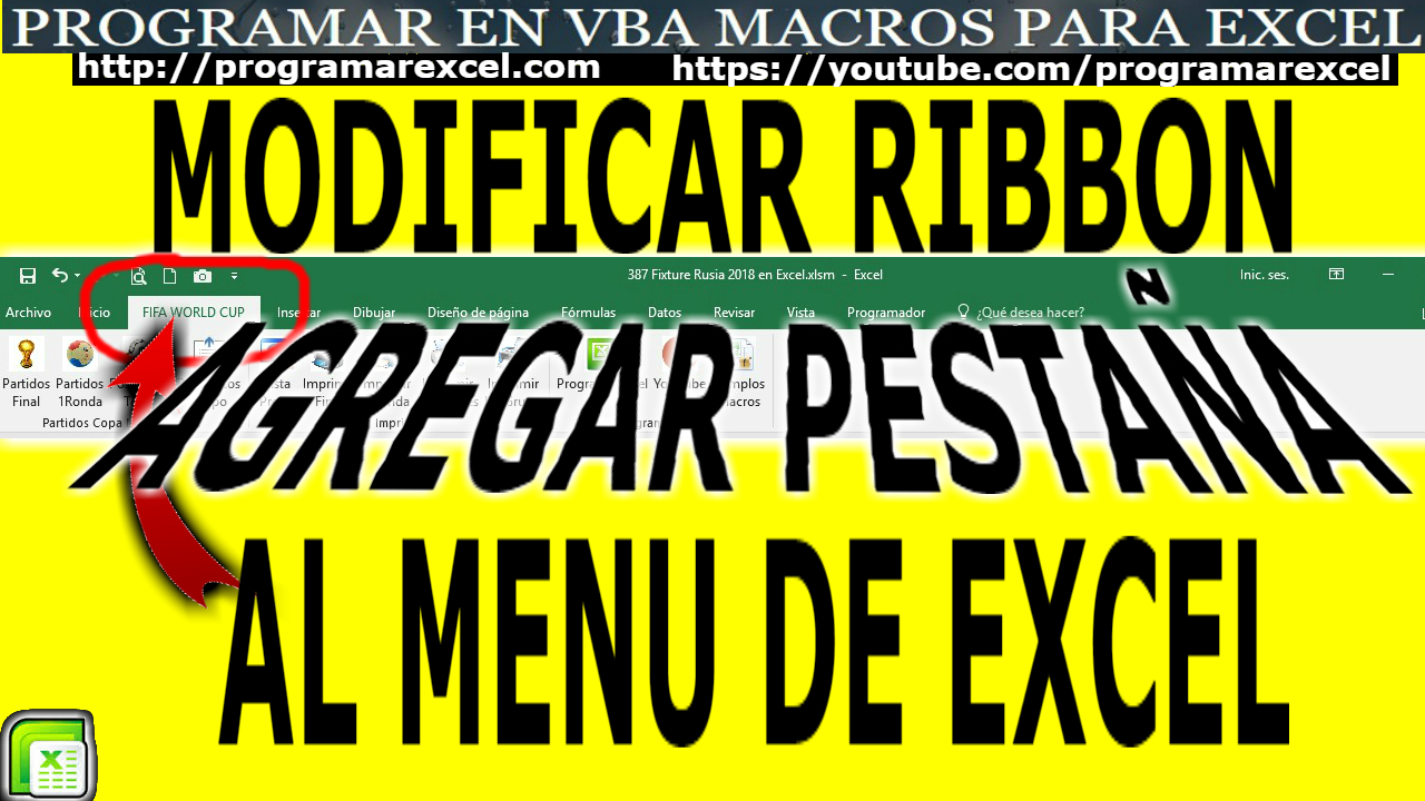 Como Agregar Pestaña Nueva al Menu Ribbon de Excel Modificando XML 389