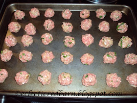 Eclectic Red Barn: Sweet and Sour Meatballs on Cookie Sheet