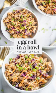 This Whole30 egg roll in a bowl with creamy chili sauce is a wonderfully flavorful, quick Whole 30 recipe. This low carb and paleo "crack slaw," as it's affectionately called, is an addictive Asian dinner recipe the whole family will love. #asian #whole30 #dinner #recipe #healthy #cleaneating #realfood #lowcarb #keto #easy #healthydinner This Whole30 egg roll in a bowl with creamy chili sauce is a wonderfully flavorful, quick Whole 30 recipe. This low carb and paleo "crack slaw," as it's affectionately called, is an addictive Asian dinner recipe the whole family will love. #asian #whole30 #dinner #recipe #healthy #cleaneating #realfood #lowcarb #keto #easy #healthydinner
